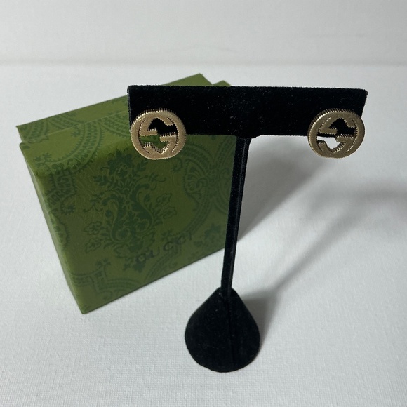 Gucci Gold GG Vintage Earrings with Box - Picture 2 of 3